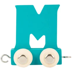 Small Foot - Houten Lettertrein Blauw - M - 12 stuks