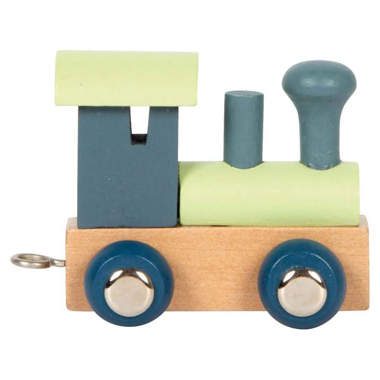 Small Foot - Houten Lettertrein Polar - Locomotief Blauw Groen - 12 stuks
