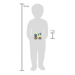 Small Foot - Houten Lettertrein Polar - Locomotief Blauw Groen - 12 stuks