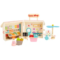 Small Foot - Houten Meeneem Speelwinkel Poppenhuis, 15dlg.