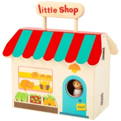 Small Foot - Houten Meeneem Speelwinkel Poppenhuis, 15dlg.