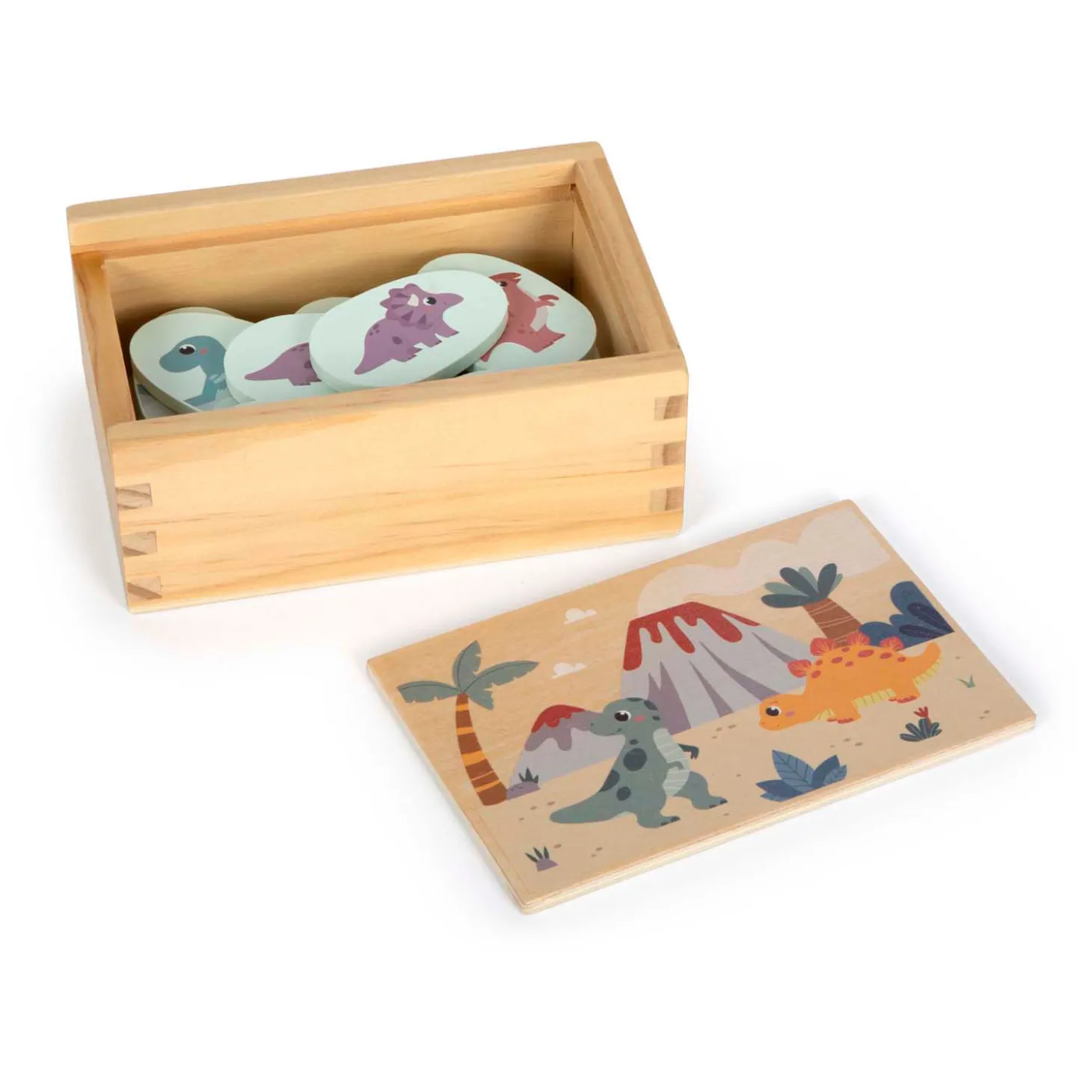 Small Foot - Houten Memospel Dino in Opbergdoos