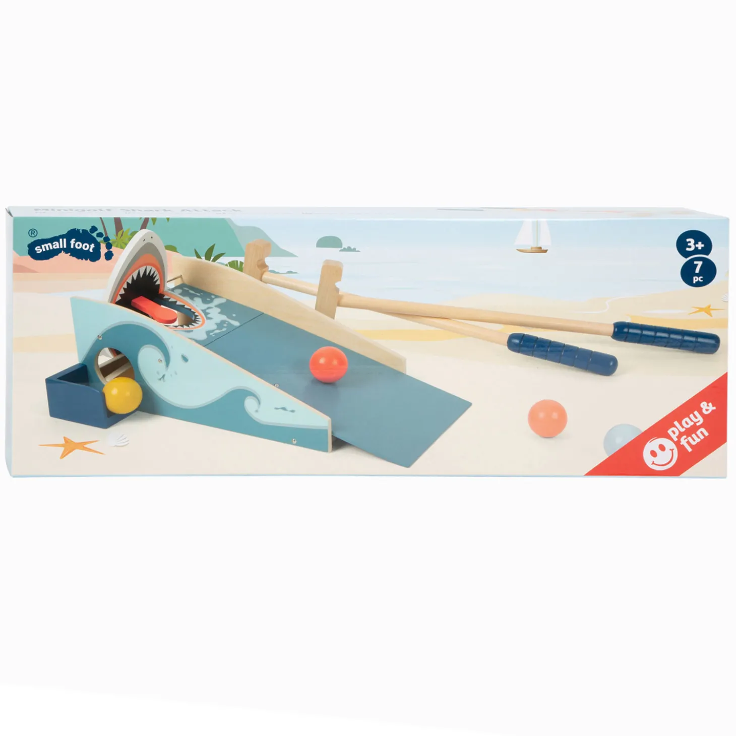Small Foot - Houten Mini Golf Haaienaanval, 7dlg.