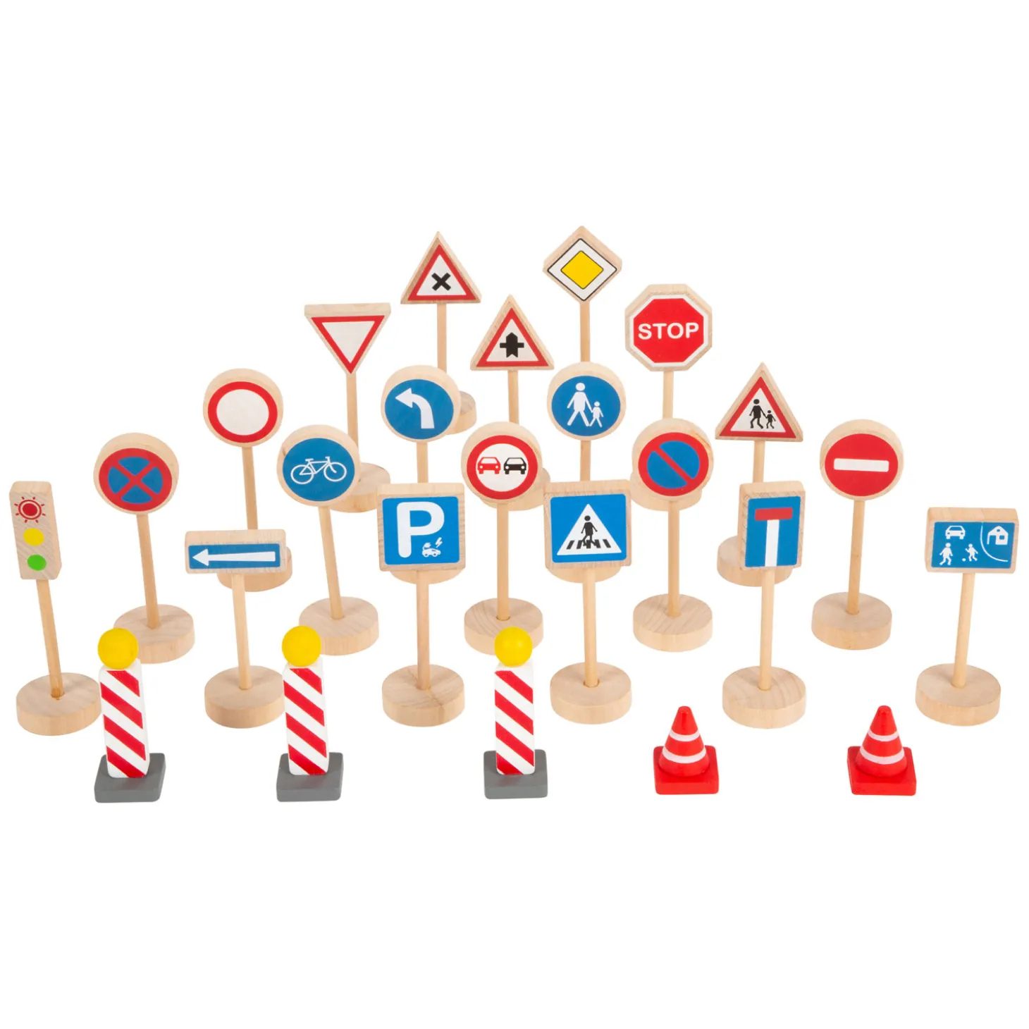 Small Foot - Houten Mini Verkeersbordenset, 25dlg.