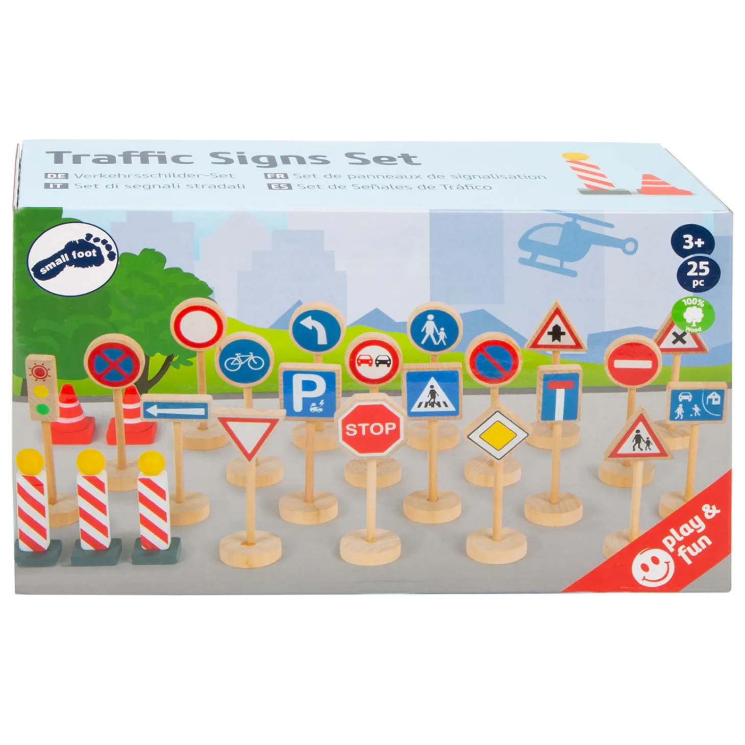Small Foot - Houten Mini Verkeersbordenset, 25dlg.