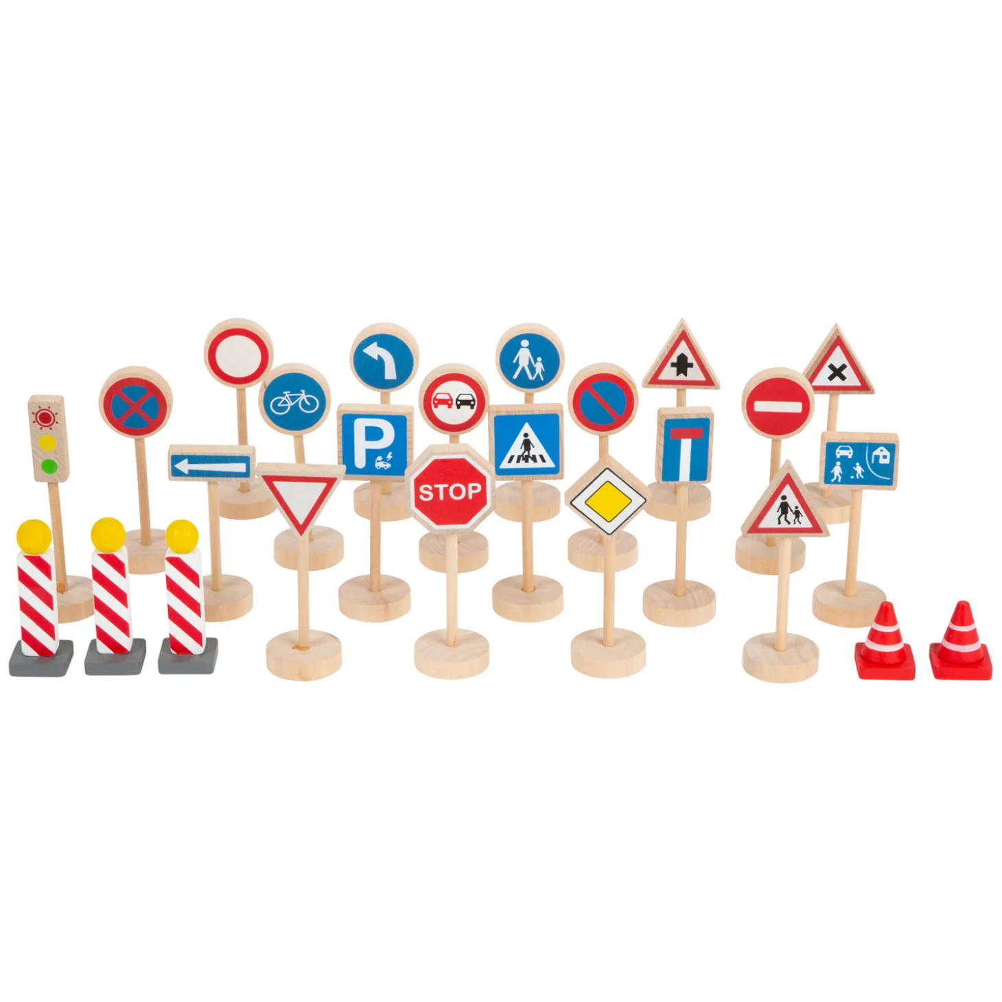 Small Foot - Houten Mini Verkeersbordenset, 25dlg.