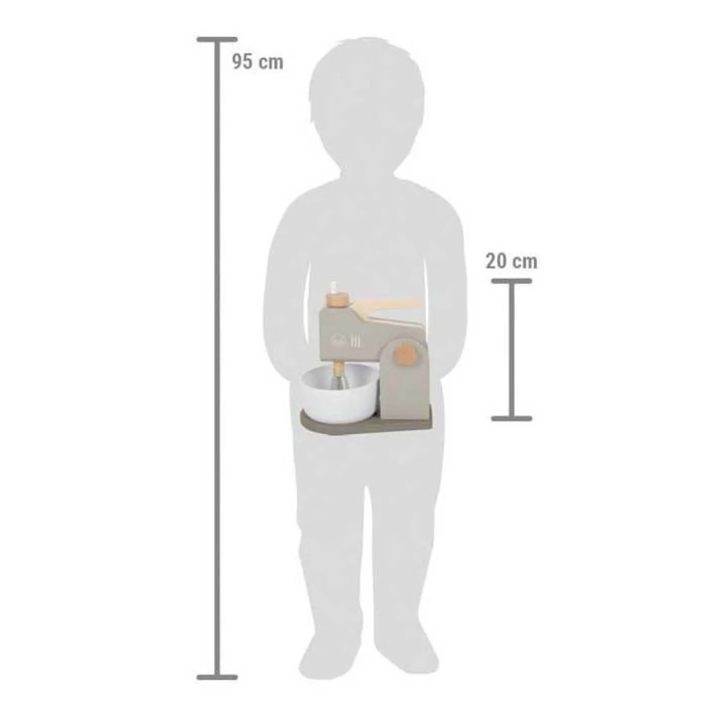 Small Foot - Houten Mixer Speelset Grijs "Tasty"