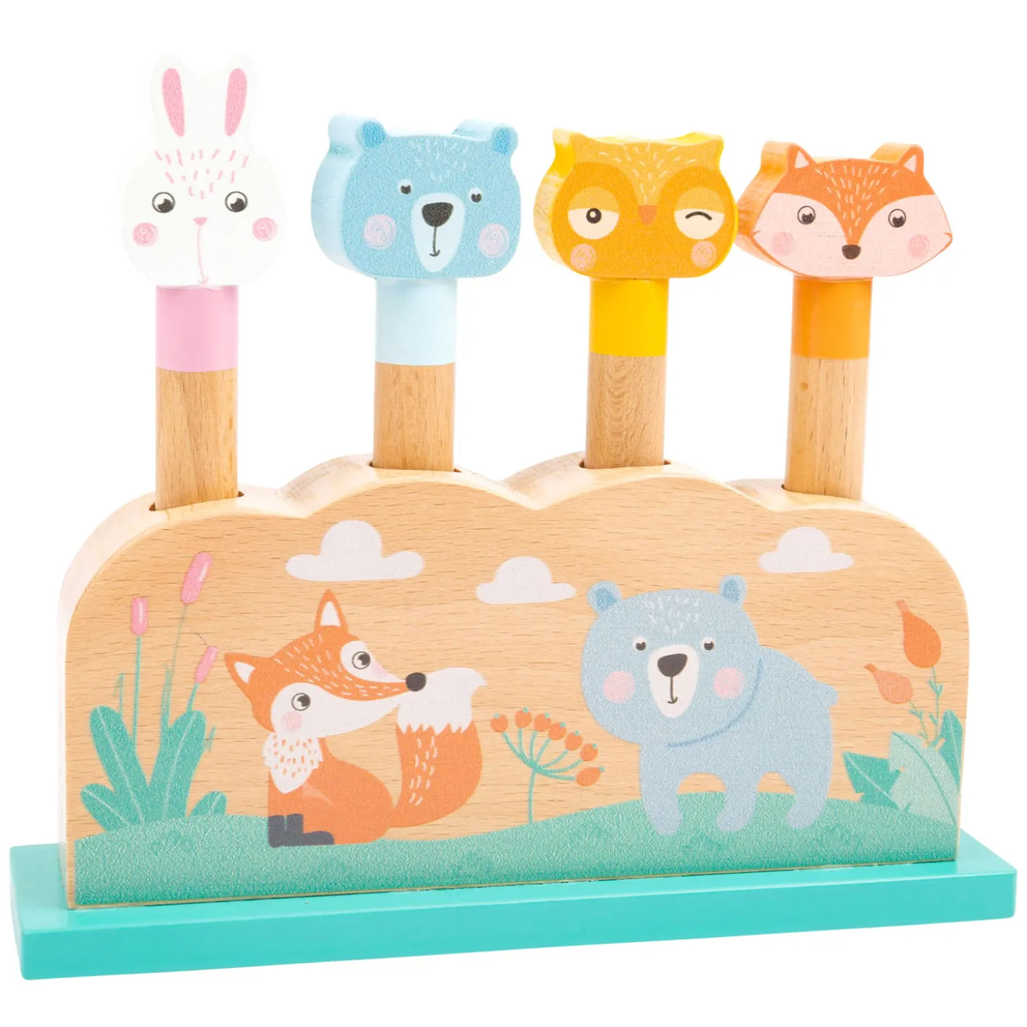 Small Foot - Houten Motoriek Vorm Insteekspel Bosdieren, 5dlg.