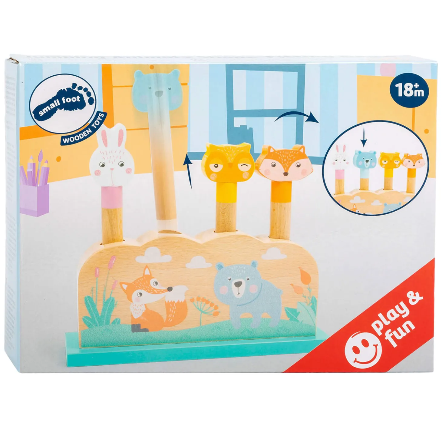 Small Foot - Houten Motoriek Vorm Insteekspel Bosdieren, 5dlg.