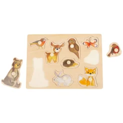 Small Foot - Houten Noppenpuzzel Bosdieren, 9st.
