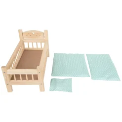 Small Foot - Houten Poppenbed Natuurlijk met Beddengoed, 4ldg.