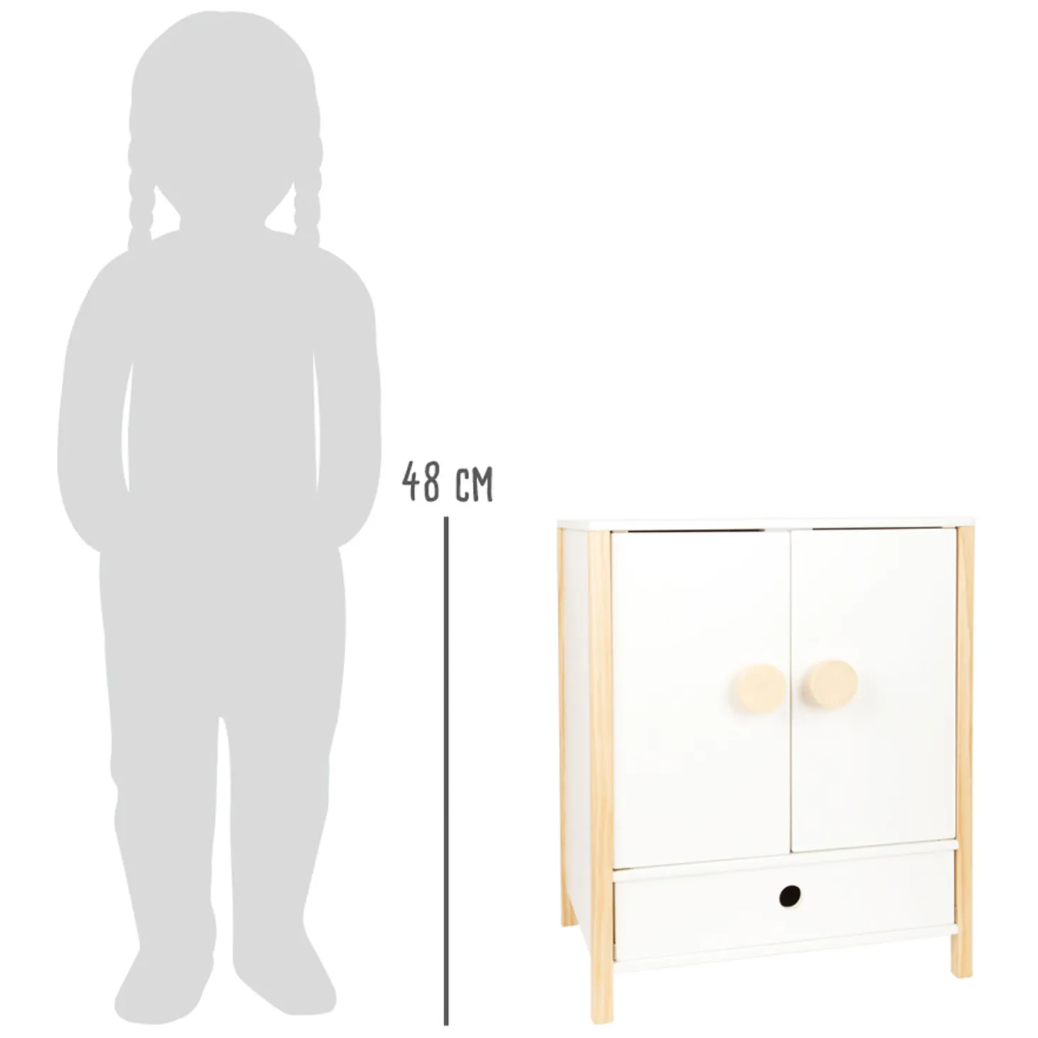 Small Foot - Houten Poppen Kledingkast Little Button met Hangers , 3dlg.