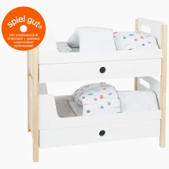 Small Foot - Houten Poppenhoogslaper Little Button met Beddengoed, 6dlg.