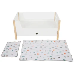 Small Foot - Houten Poppenhoogslaper Little Button met Beddengoed, 6dlg.