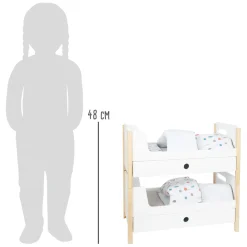 Small Foot - Houten Poppenhoogslaper Little Button met Beddengoed, 6dlg.