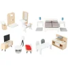 Small Foot - Houten Poppenhuis Meubeltjes Complete Set, 28dlg.