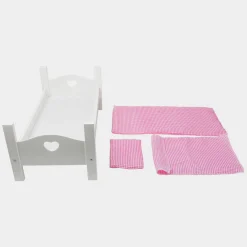 Small Foot - Houten Poppenbed Wit met Beddengoed, 4dlg.