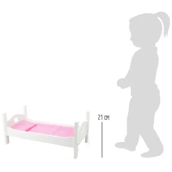 Small Foot - Houten Poppenbed Wit met Beddengoed, 4dlg.
