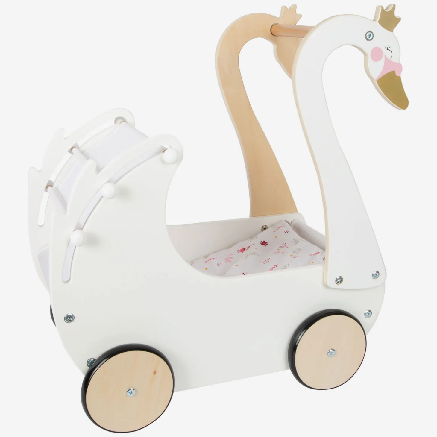 Small Foot - Houten Poppenwagen Zwaan