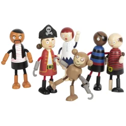 Small Foot - Houten Poppetjes Piraat Buigbaar, 6st.