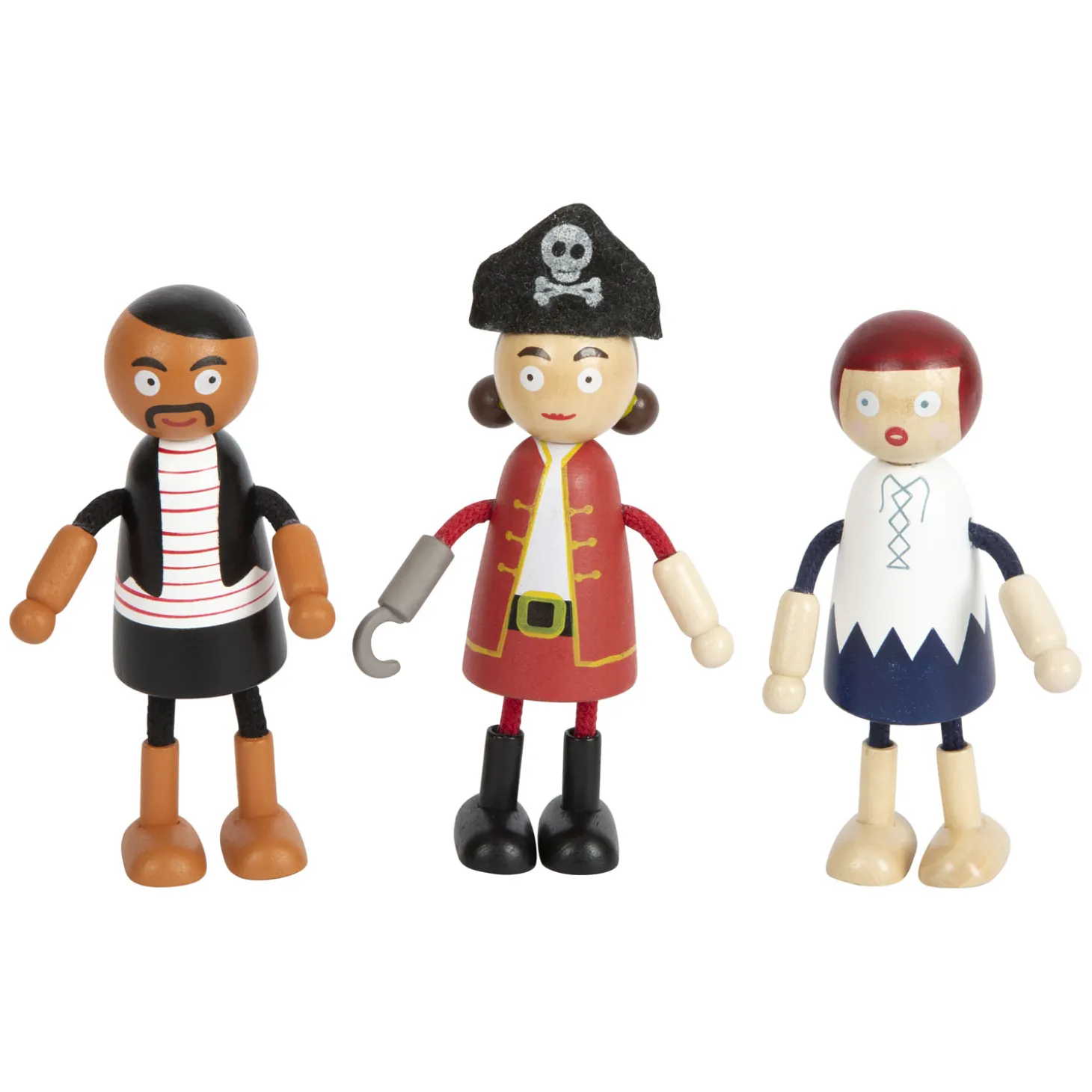 Small Foot - Houten Poppetjes Piraat Buigbaar, 6st.