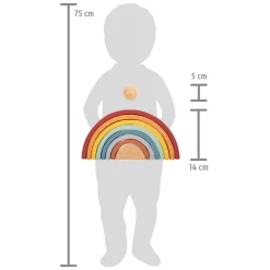 Small Foot - Houten Regenboog Bouw Bogen met Bal,