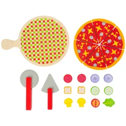 Small Foot - Houten Snij- en Speeleten Pizza Set, 21dlg.
