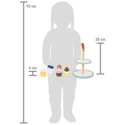 Small Foot - Houten Speeleten Etagere met Cupcakes, 13dlg.