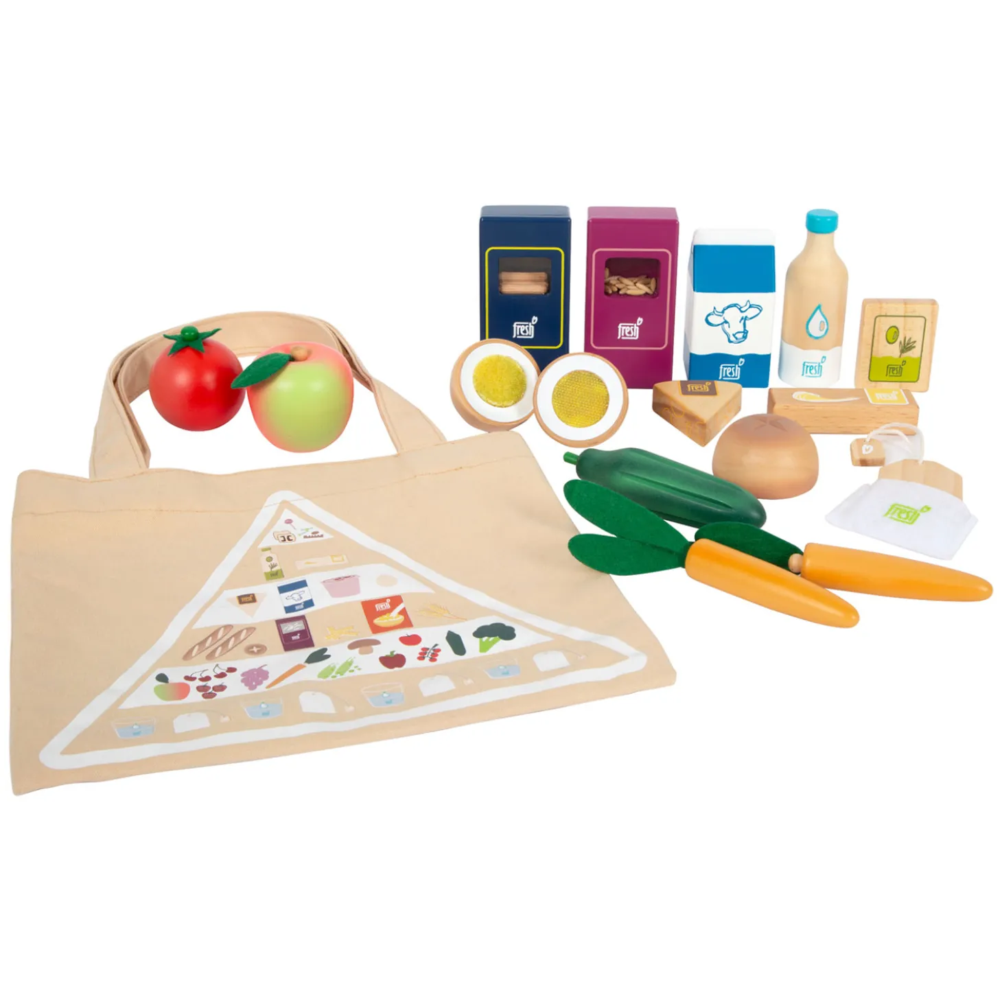 Small Foot - Houten Speeleten Vegetarisch Voedselset, 17dlg.