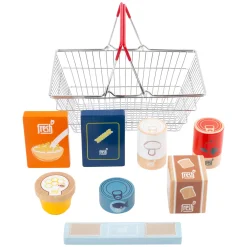 Small Foot - Houten Speeleten in Winkelmandje, 9dlg.