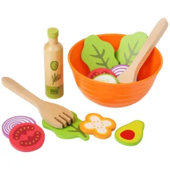 Small Foot - Houten Speeleten Salade Speelset, 15dlg,