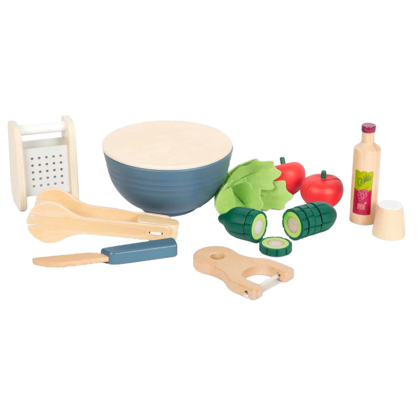 Small Foot - Houten Speelgoed Eten Salade Speelset, 11dlg.