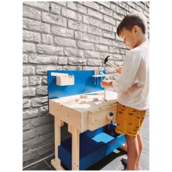 Small Foot - Houten Speelgoedwerkbank Blauw met Accessoires