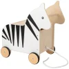 Small Foot - Houten Speelgoedbox en Trekfiguur Zebra Wildlife