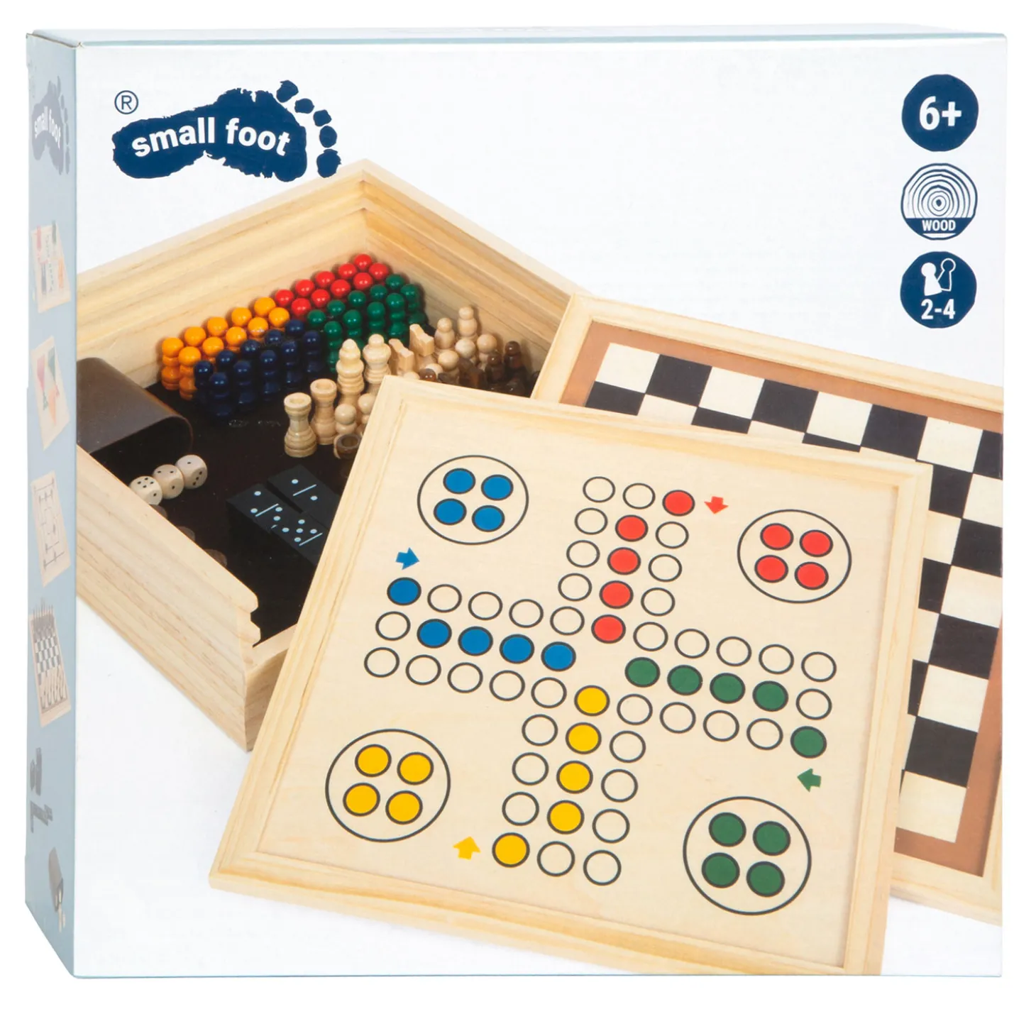 Small Foot - Houten Spellen 7 Klassiekers in Opbergkist