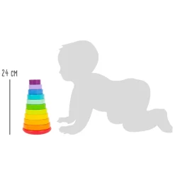 Small Foot - Houten Stapeltoren Regenboog, 11dlg.