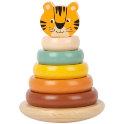 Small Foot - Houten Stapeltoren Safari Tijger, 7dlg.