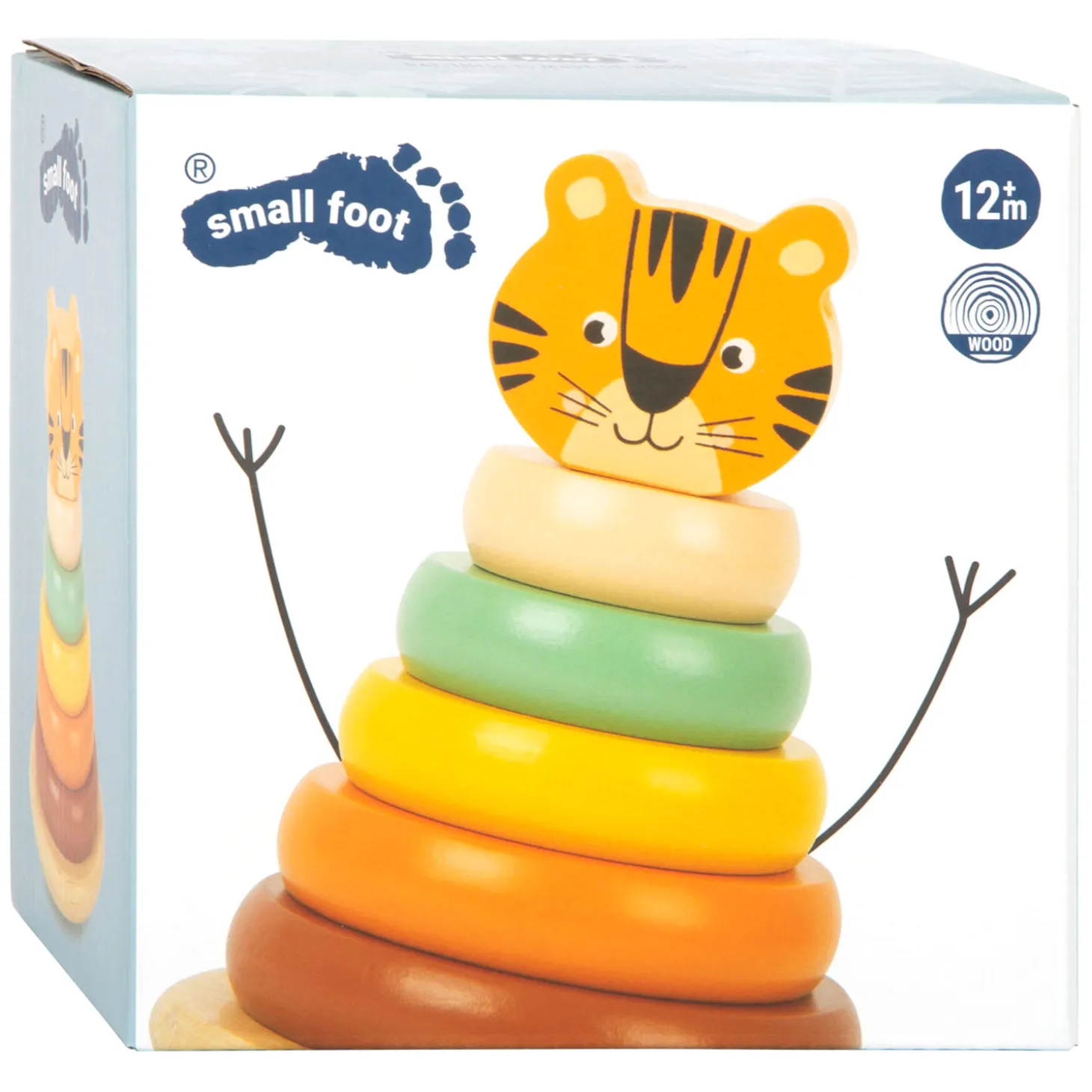 Small Foot - Houten Stapeltoren Safari Tijger, 7dlg.
