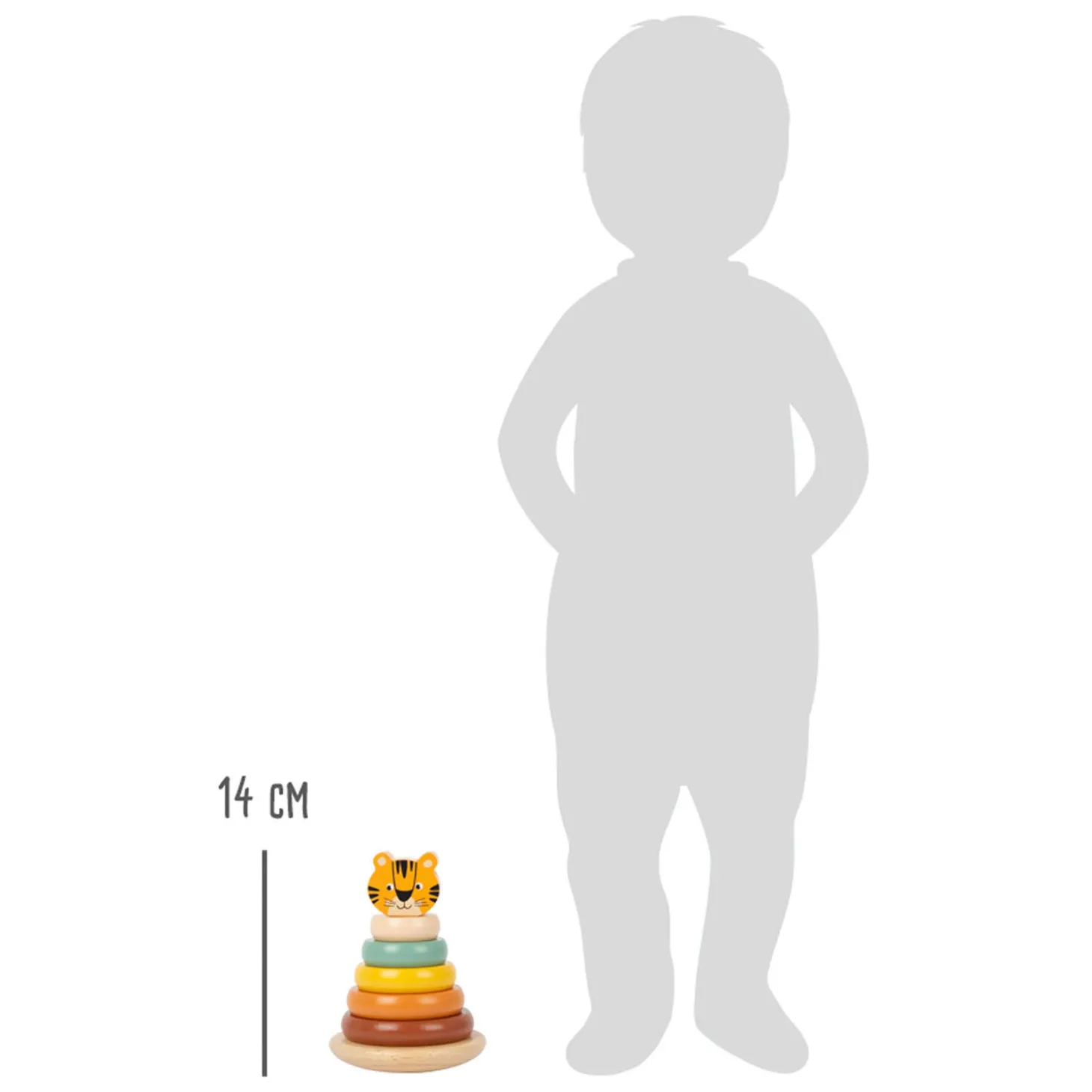 Small Foot - Houten Stapeltoren Safari Tijger, 7dlg.