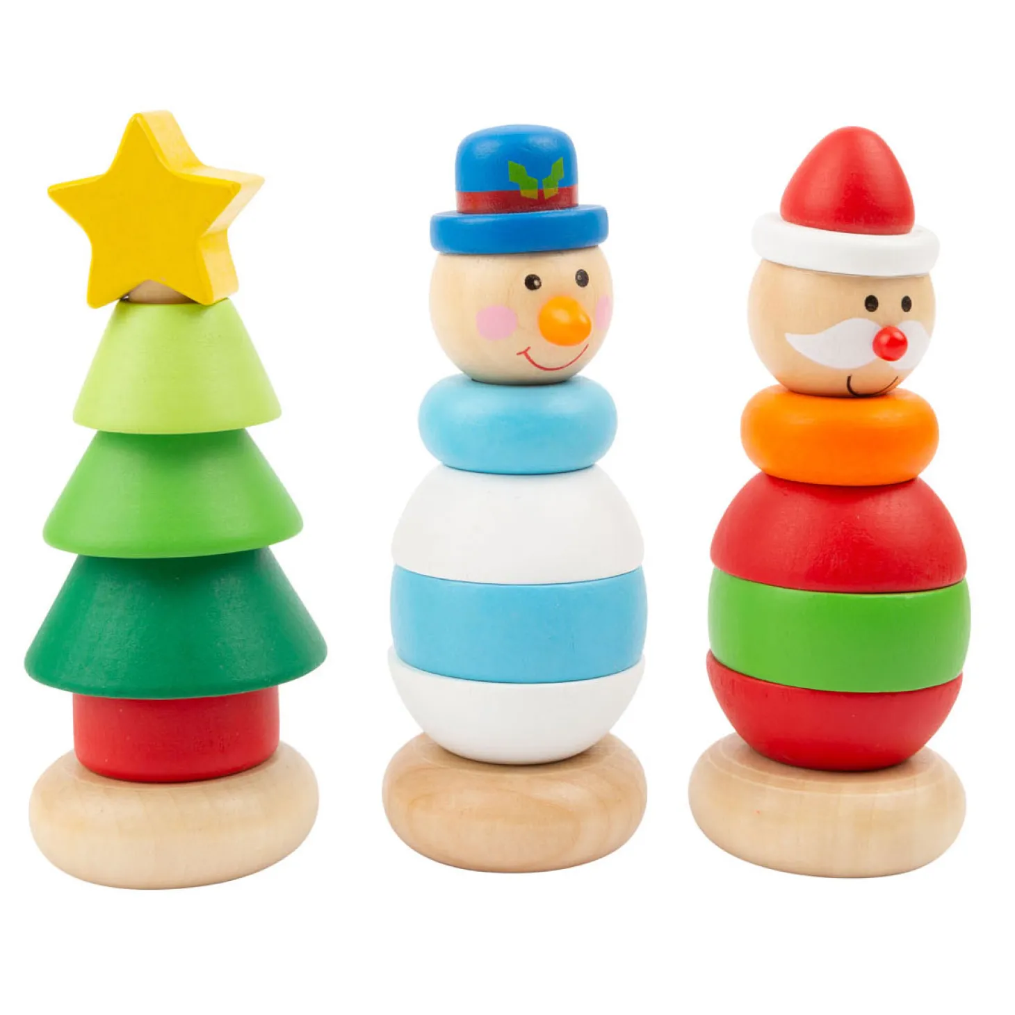 Small Foot - Houten Stapeltoren Kerstfiguur, Per Stuk