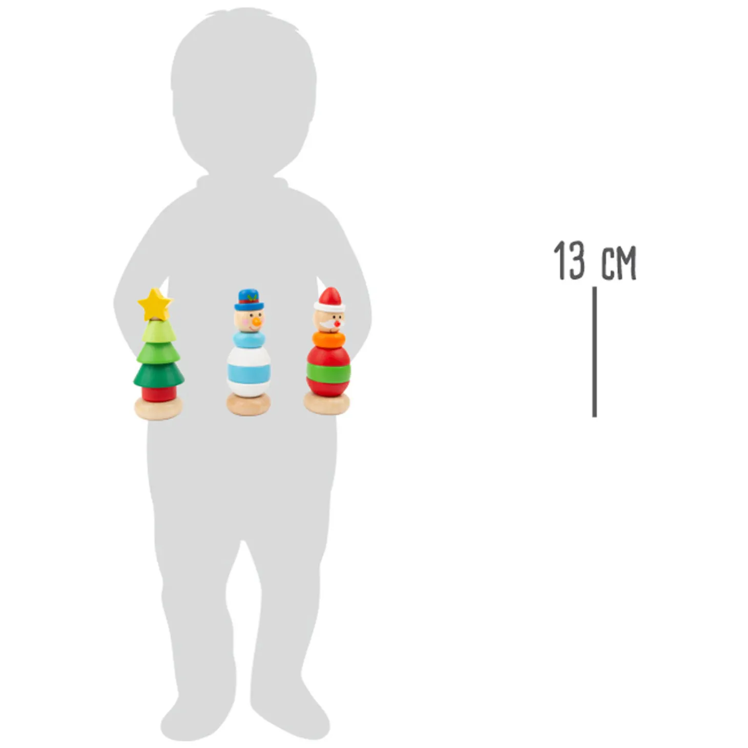 Small Foot - Houten Stapeltoren Kerstfiguur, Per Stuk