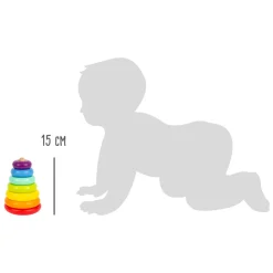 Small Foot - Houten Stapeltoren Regenboog, 7dlg.