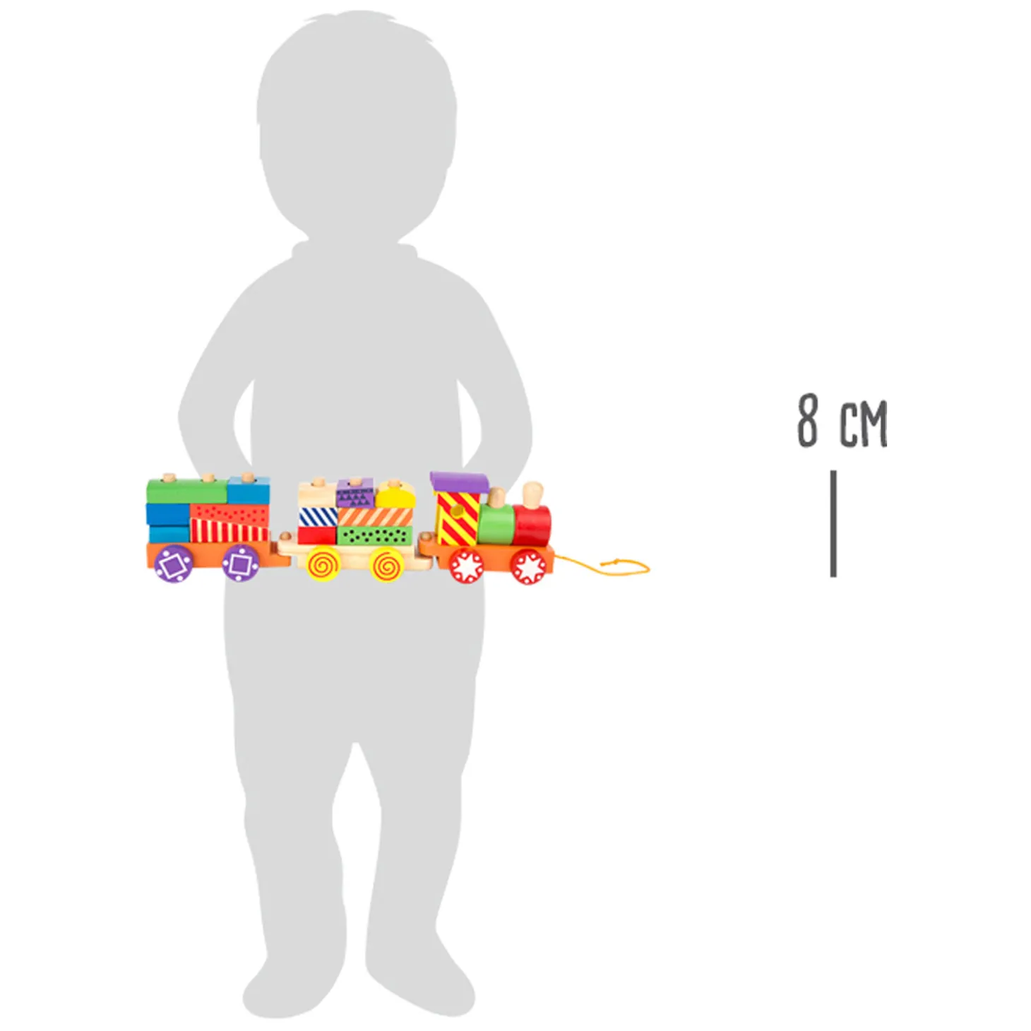 Small Foot - Houten Stapelblokken Trein, 16dlg.