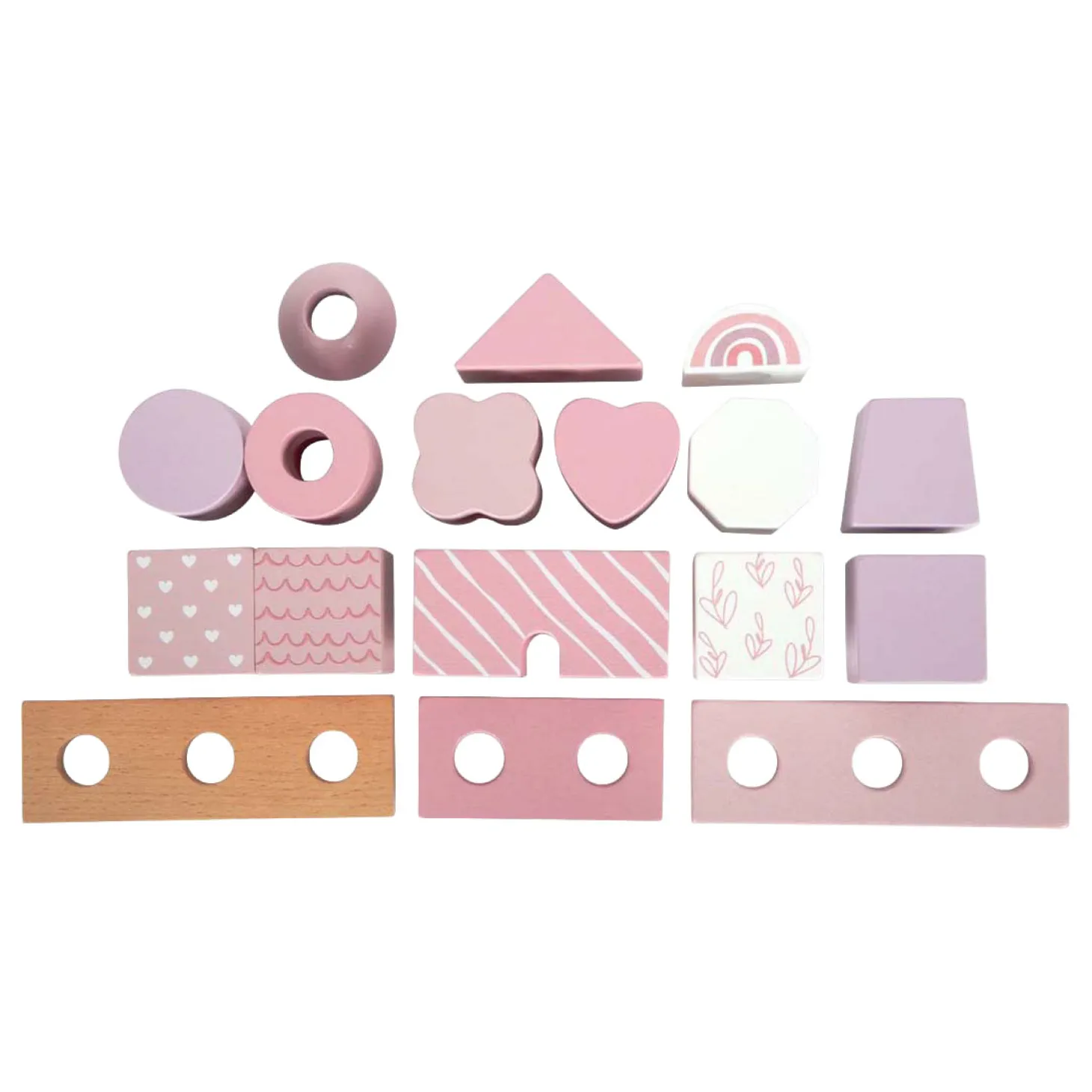 Small Foot - Houten Stapelhuis Roze - 18dlg.