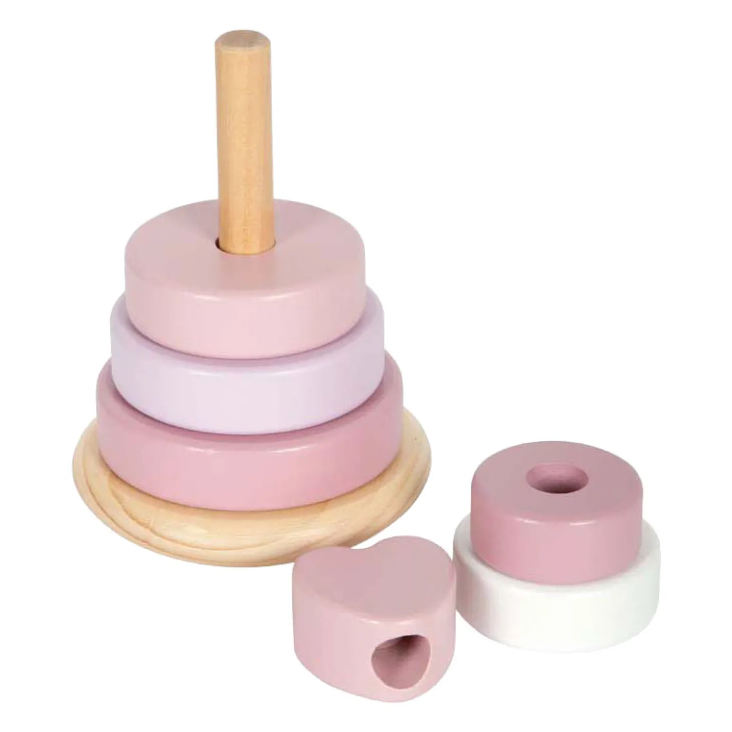 Small Foot - Houten Stapeltoren Roze - 7dlg.