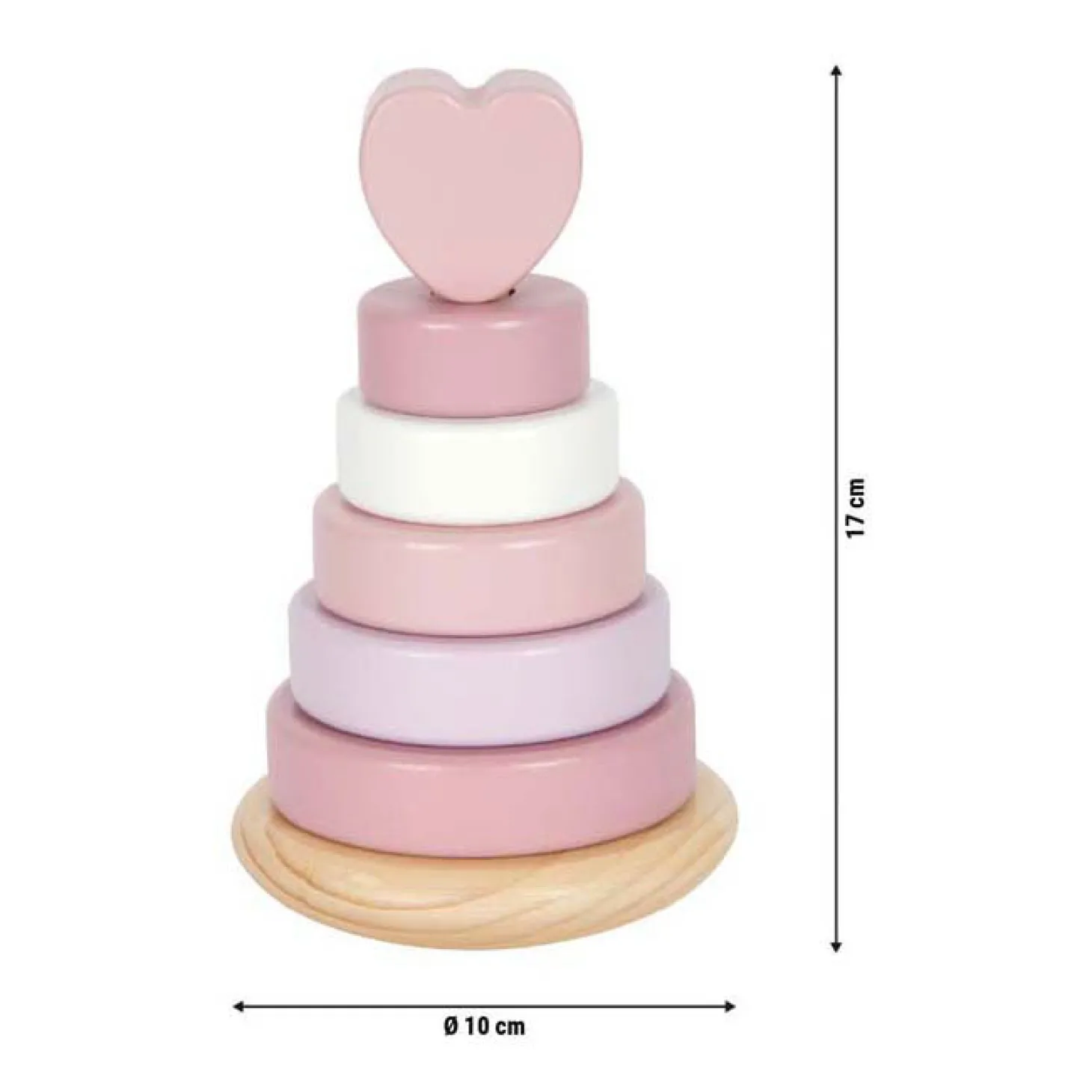 Small Foot - Houten Stapeltoren Roze - 7dlg.