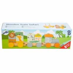 Small Foot - Houten Stapelblokken Trein Safari, 16dlg.