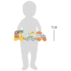 Small Foot - Houten Stapelblokken Trein Safari, 16dlg.