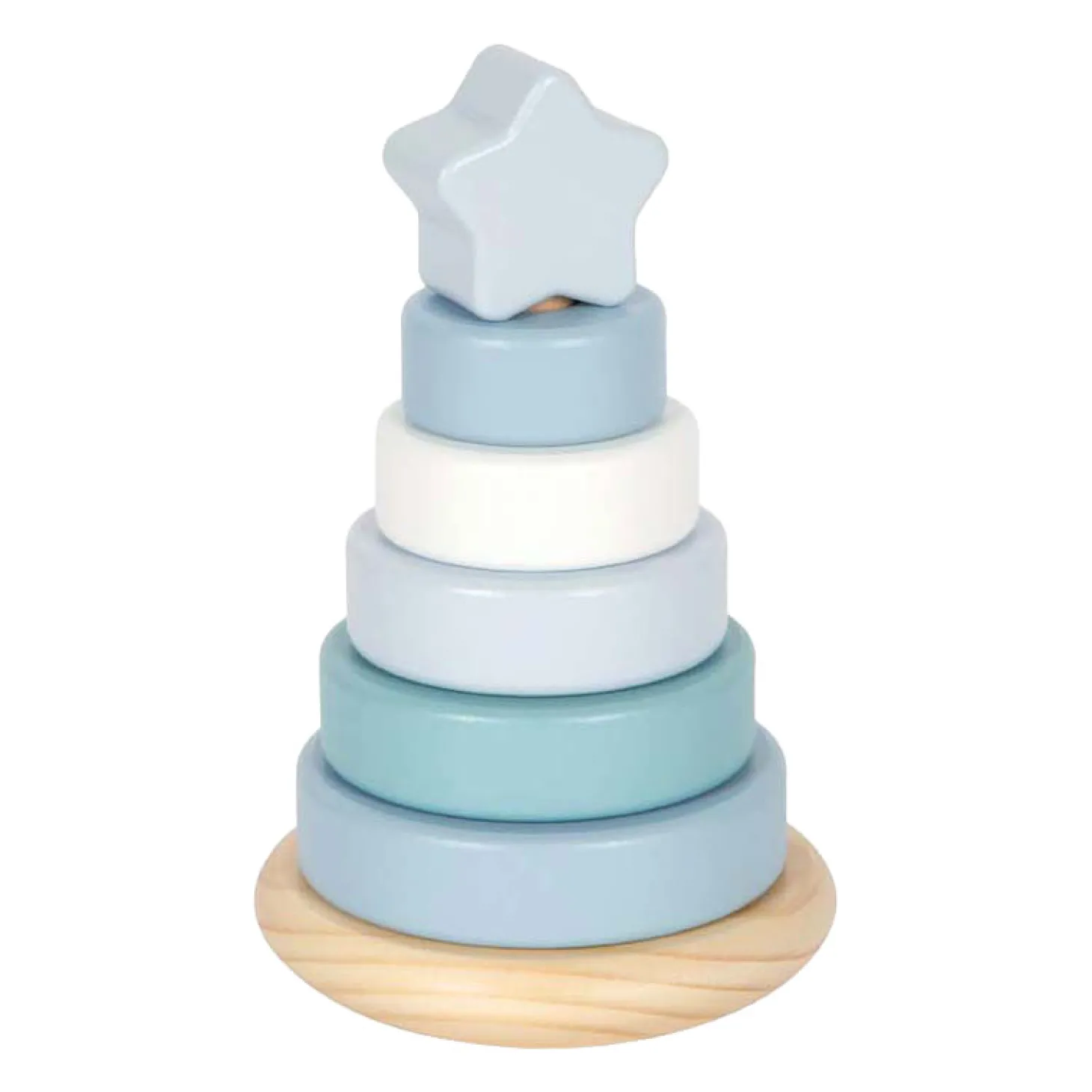 Small Foot - Houten Stapeltoren Blauw - 7dlg.