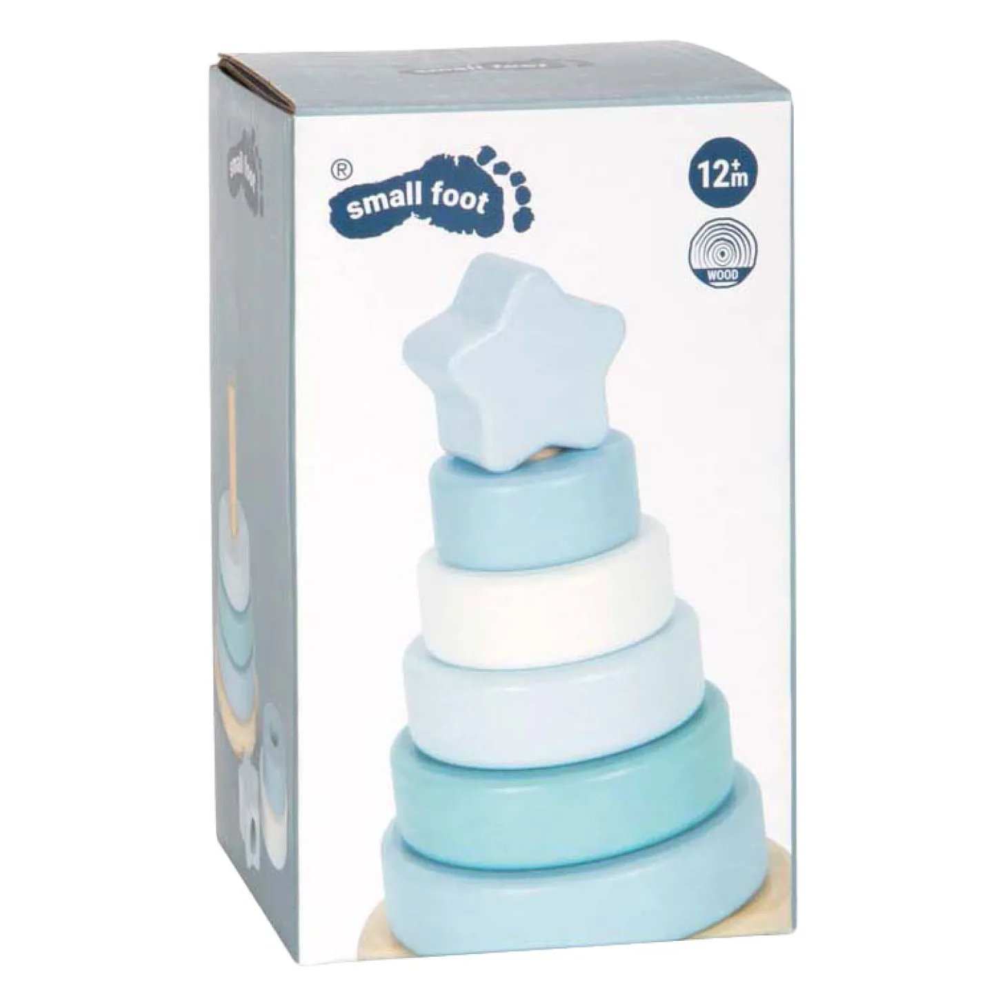 Small Foot - Houten Stapeltoren Blauw - 7dlg.